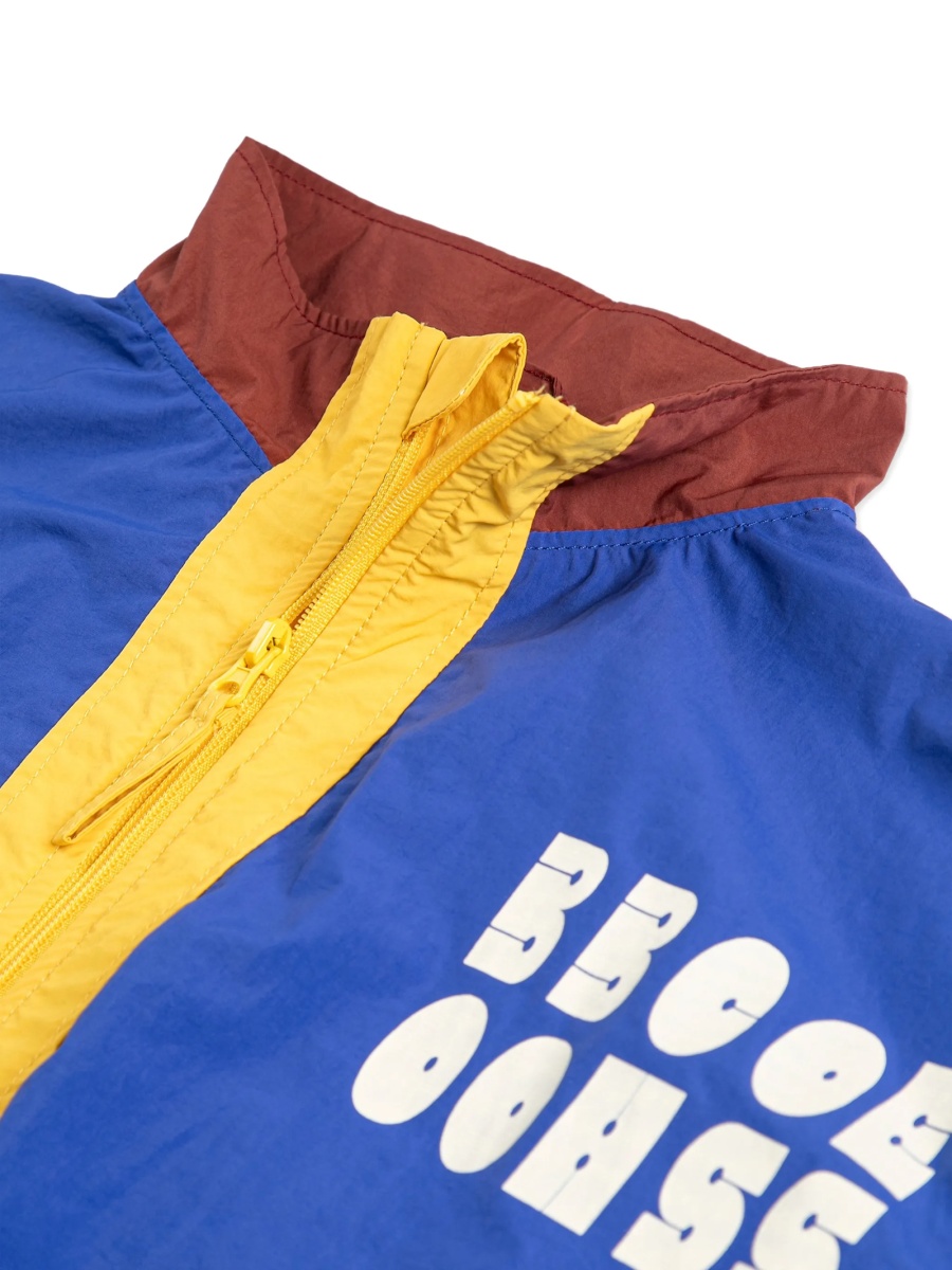 Bomber jacket Bobo Choses albastra din poliamida - Img 4