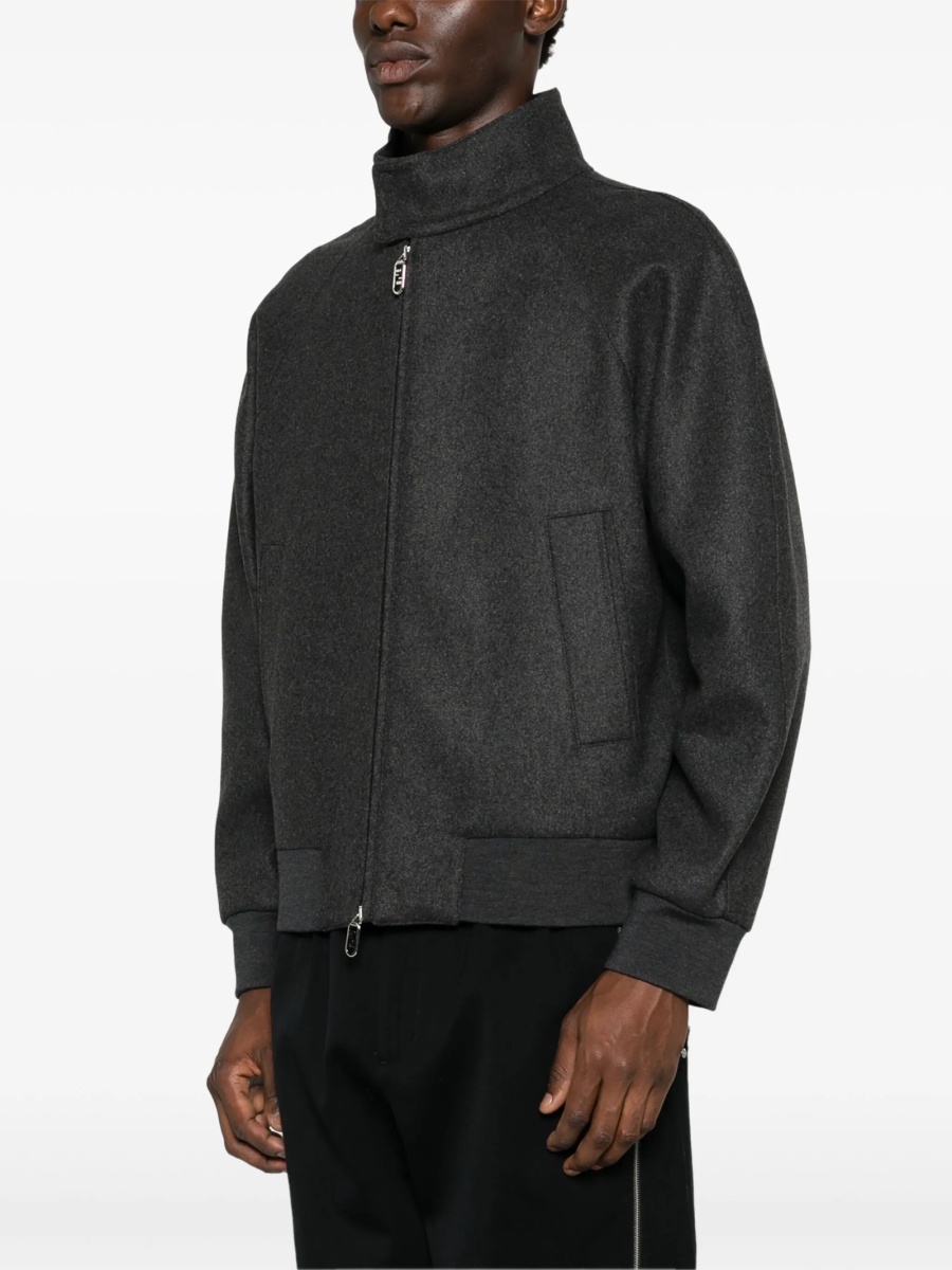 Bomber jacket Fendi gri din spandex/elastan si casmir - Img 3