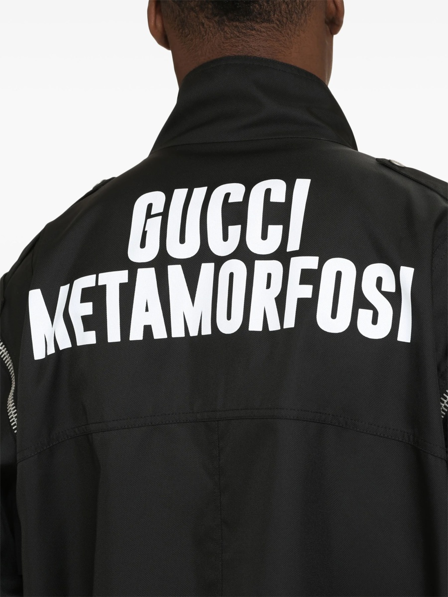 Bomber jacket Gucci neagra din polyester si poliamida - Img 3