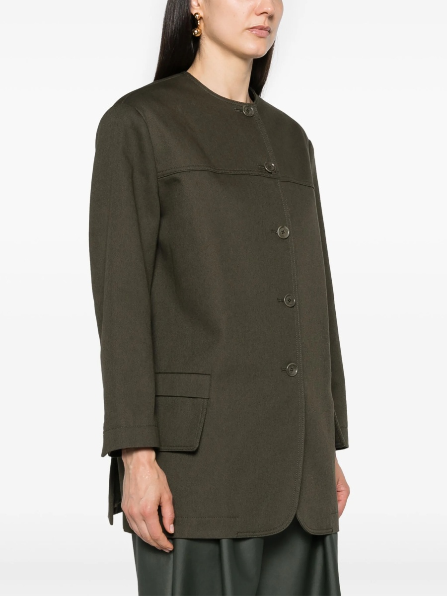 Bomber jacket Max Mara verde din bumbac - Img 3