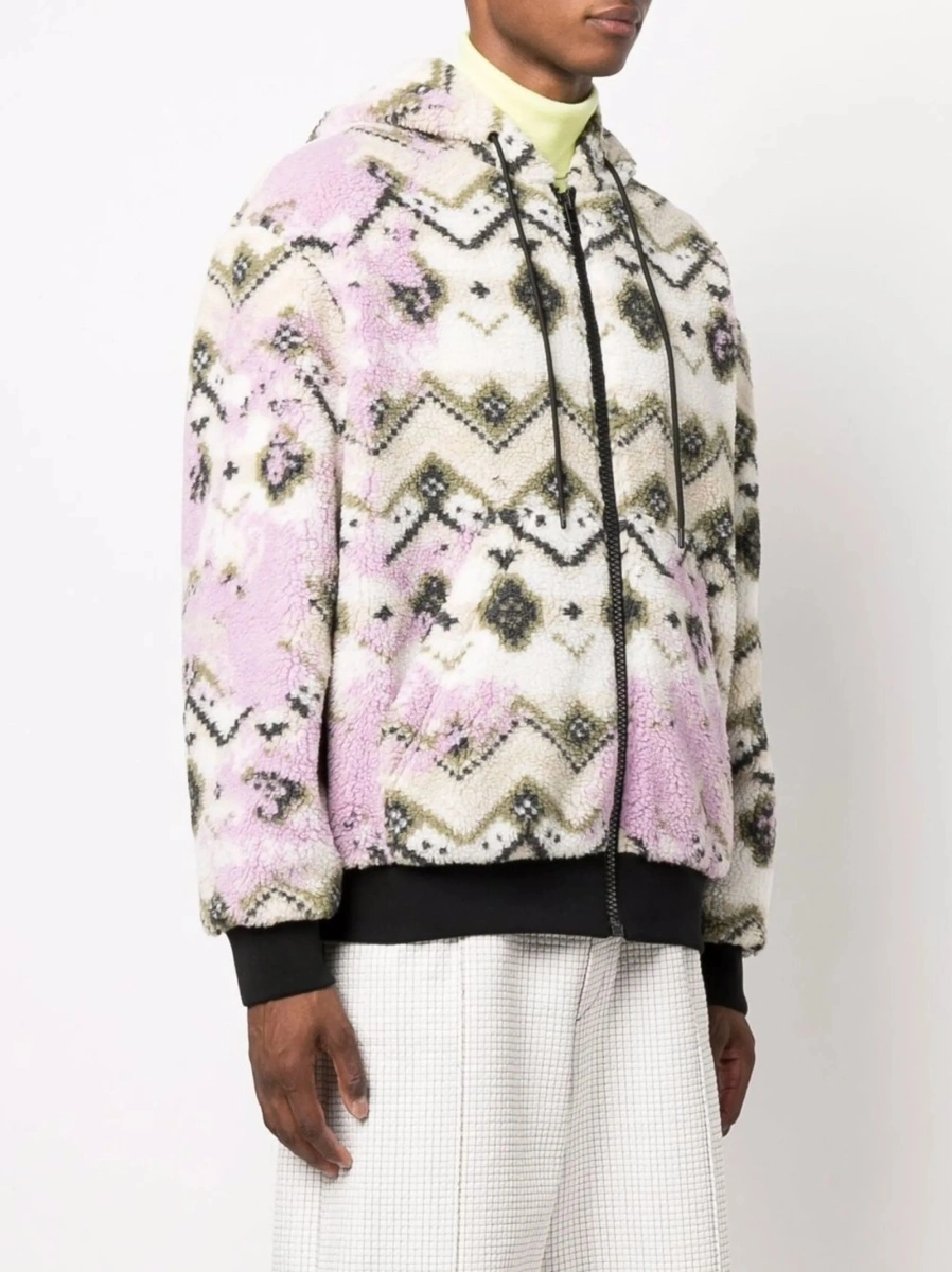 Bomber jacket MSGM alba din acrilic si polyester - Img 3