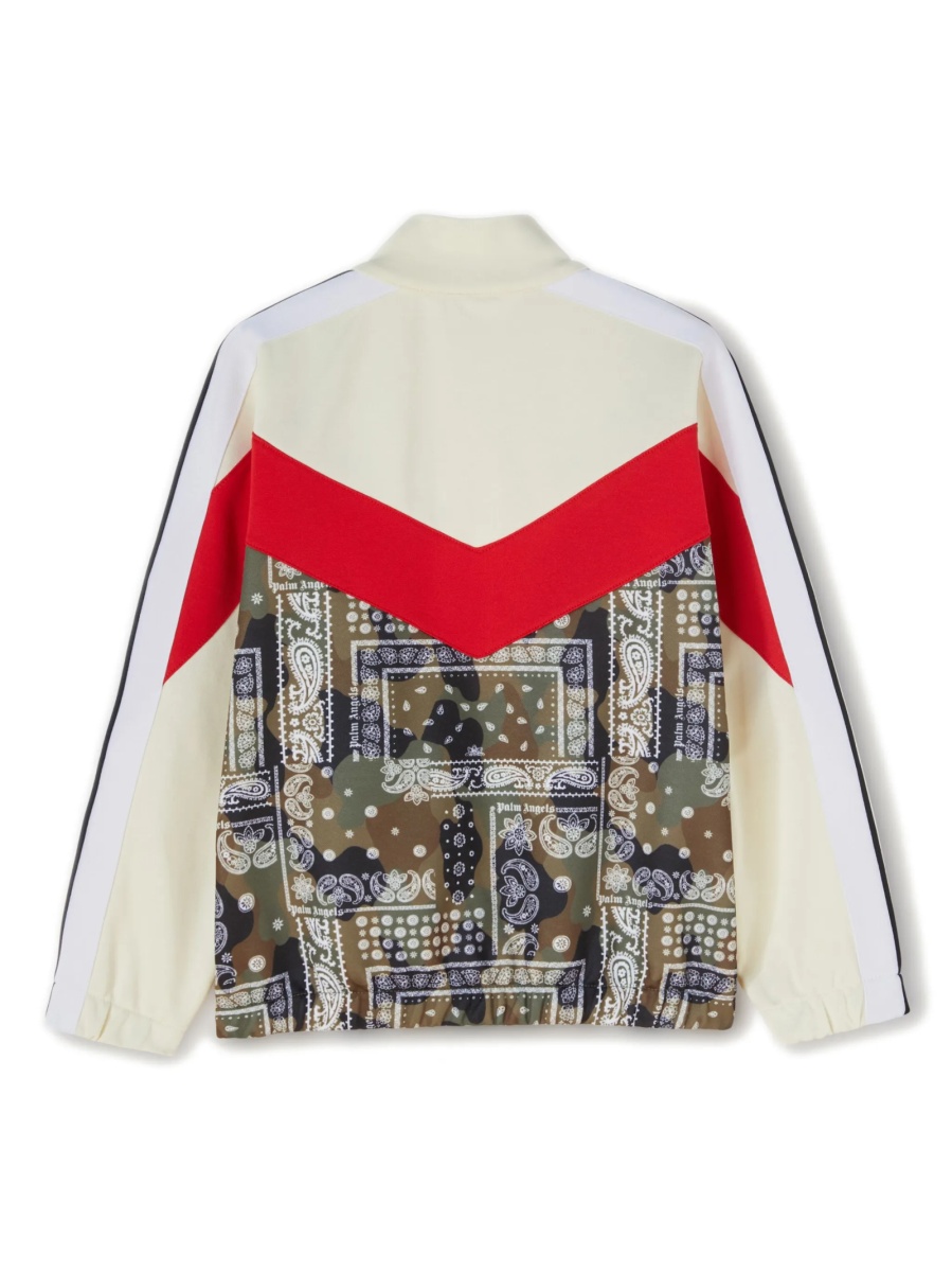 Bomber jacket Palm Angels alba din bumbac si polyester - Img 2