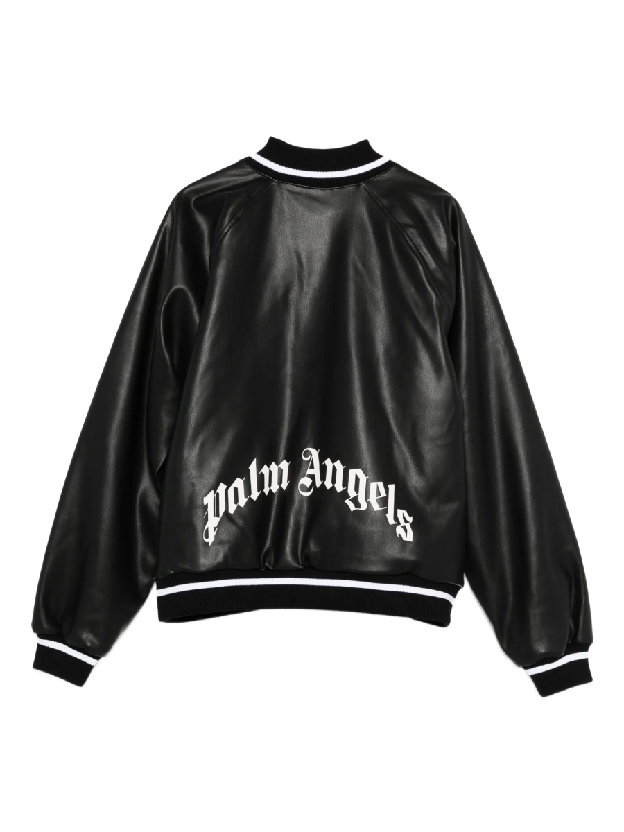 Bomber jacket Palm Angels neagra din poliuretan si polyester - Img 2
