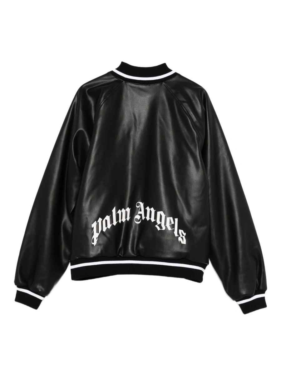 Bomber jacket Palm Angels neagra din poliuretan si polyester - Img 2
