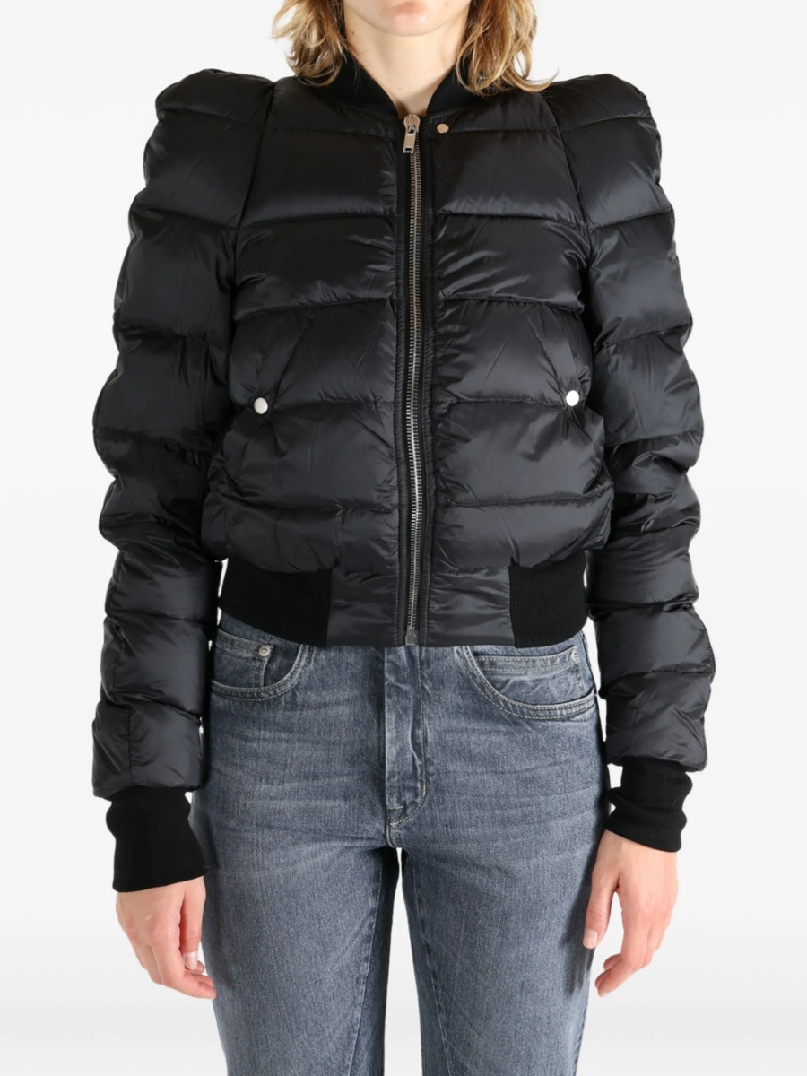 Bomber jacket Rick Owens neagra din lana si nylon - Img 3