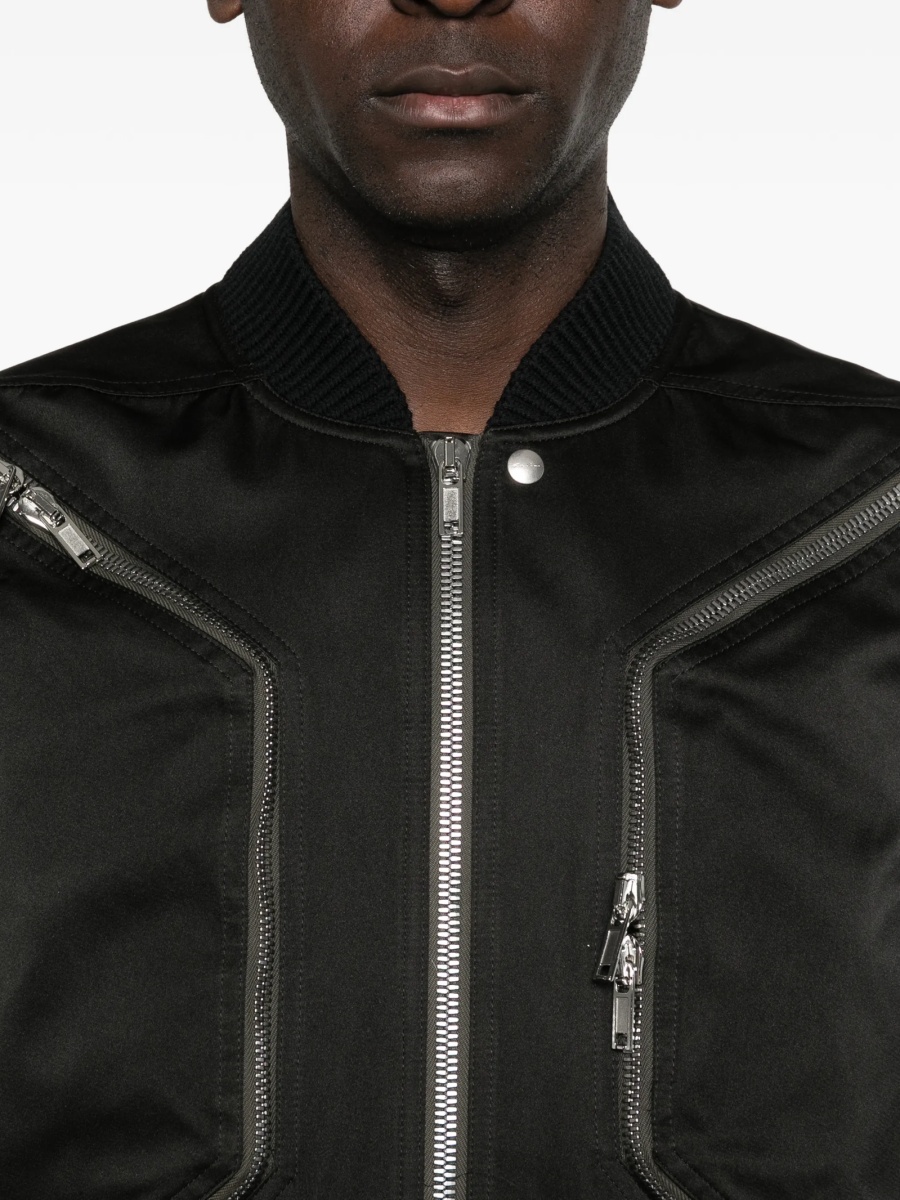 Bomber jacket Rick Owens neagra din poliester reciclat si lana - Img 5