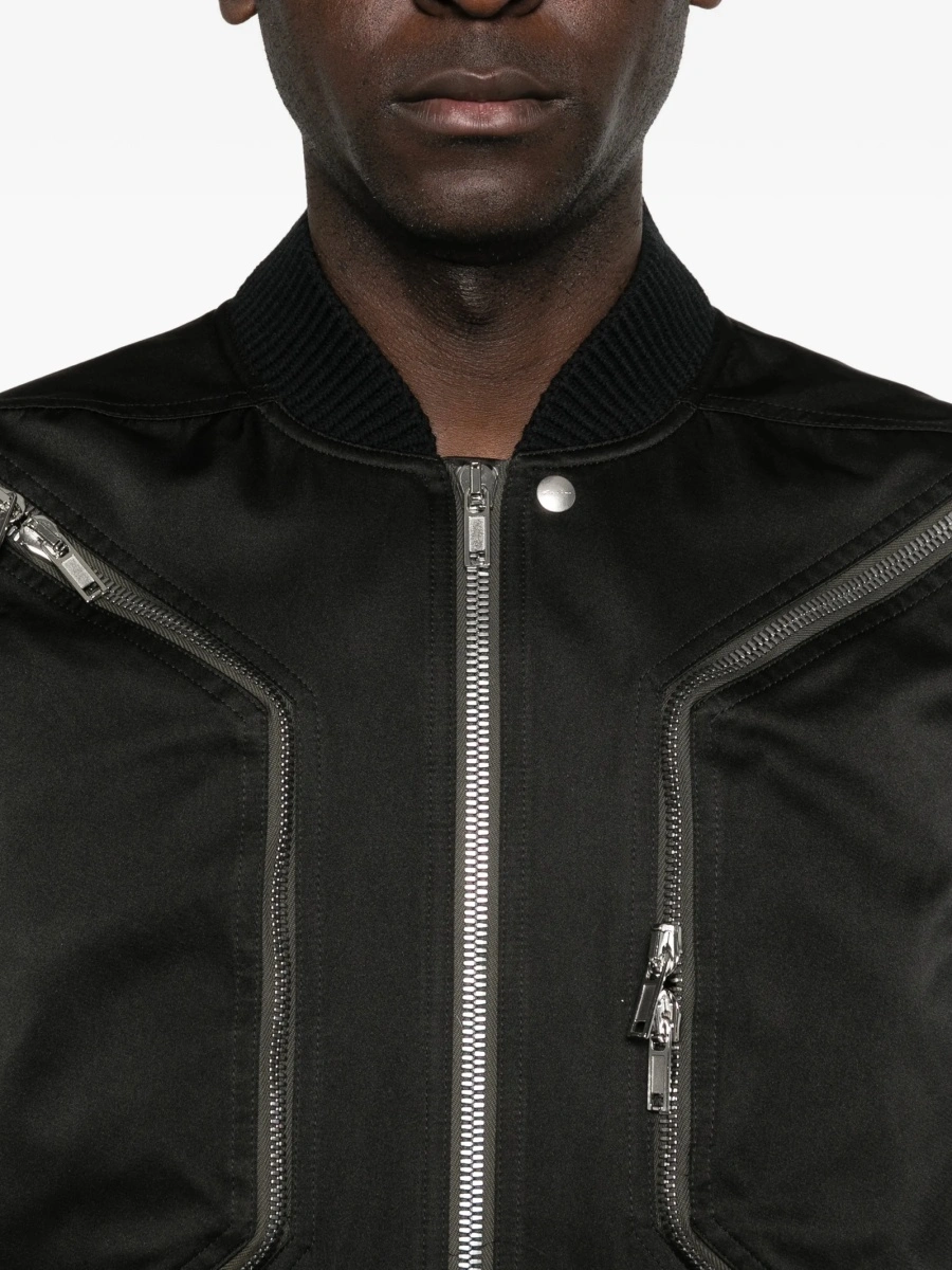 Bomber jacket Rick Owens neagra din poliester reciclat si lana - Img 5