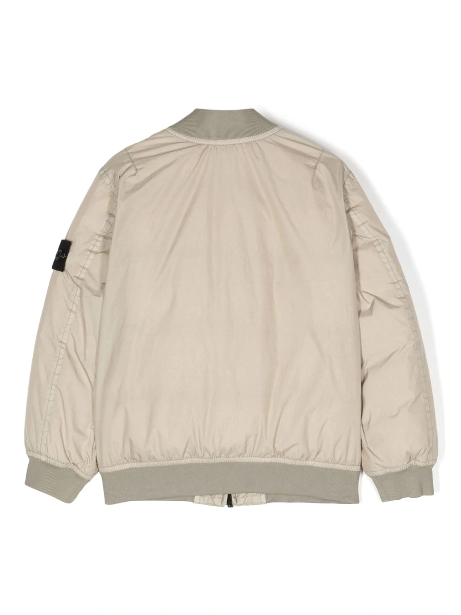 Bomber jacket Stone Island neutra din poliamida si rasina poliuretanica - Img 2