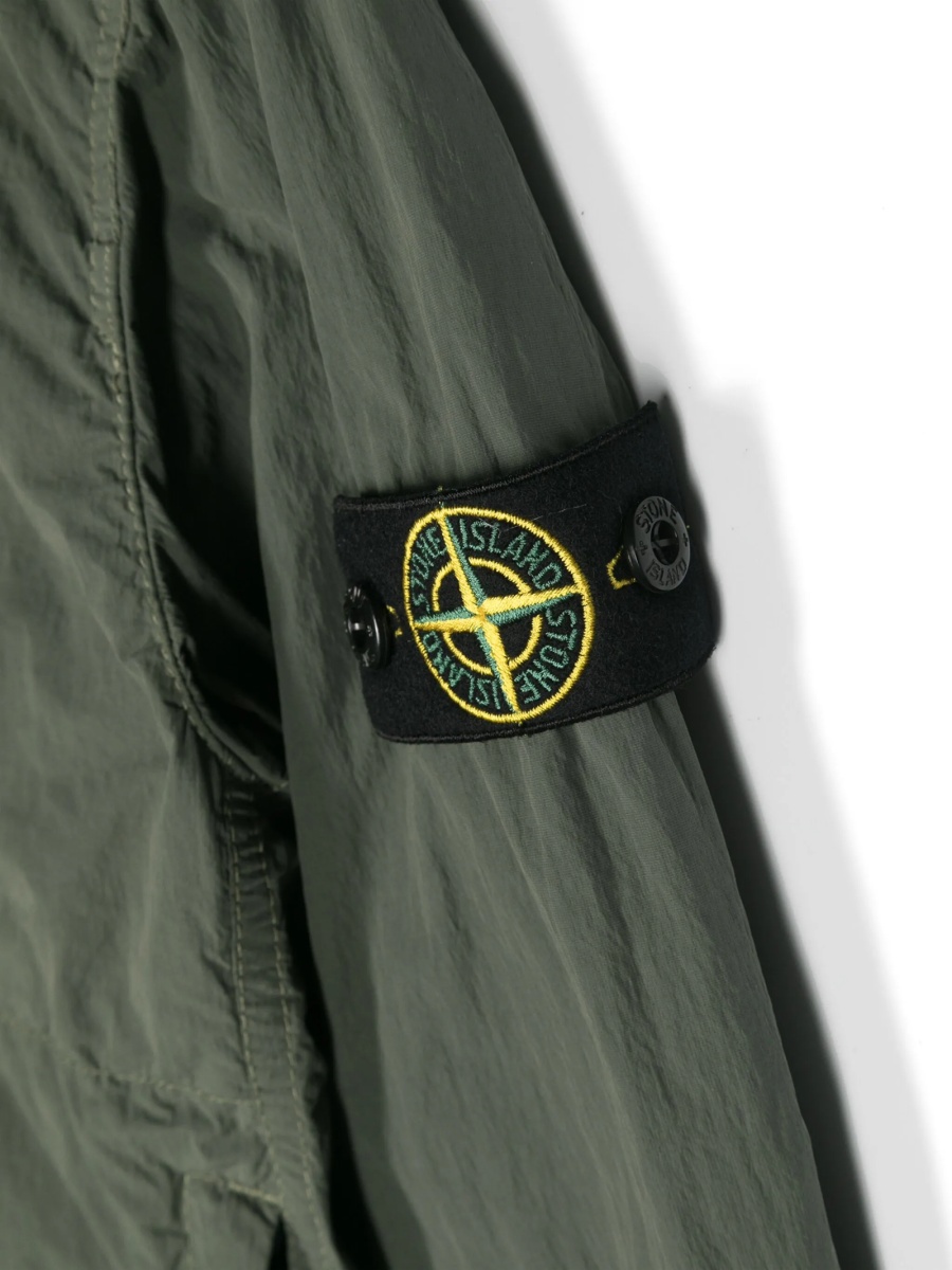 Bomber jacket Stone Island verde din bumbac si poliamida - Img 3