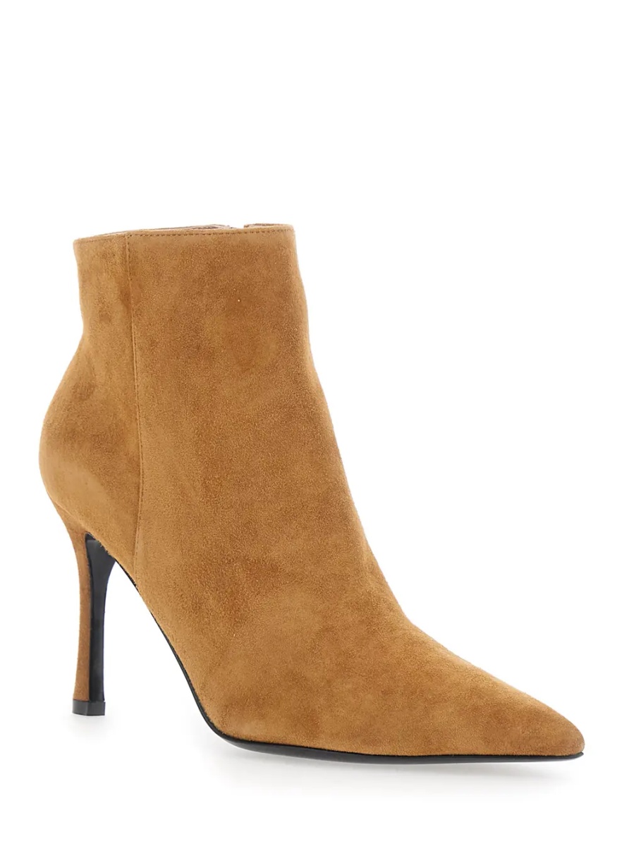 Botine Beige Ankle Boots with Pointed Toe in Suede for Women - Img 2