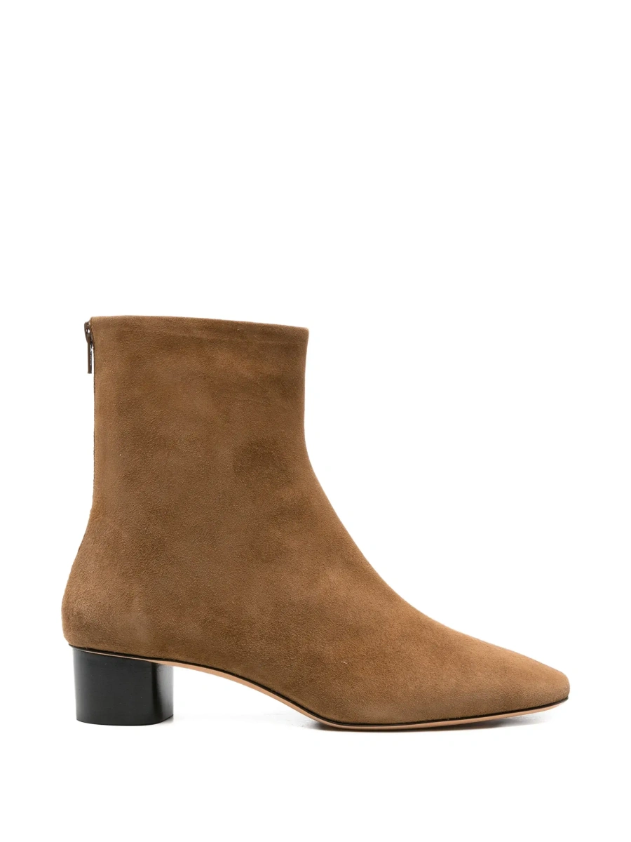 Botine 'Carole' Brown Ankle Boots with Medium Block Heel in Suede for Women - Img 8