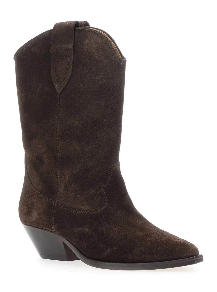 Botine Isabel Marant maro din piele intoarsa 'Duerto' - Img 2