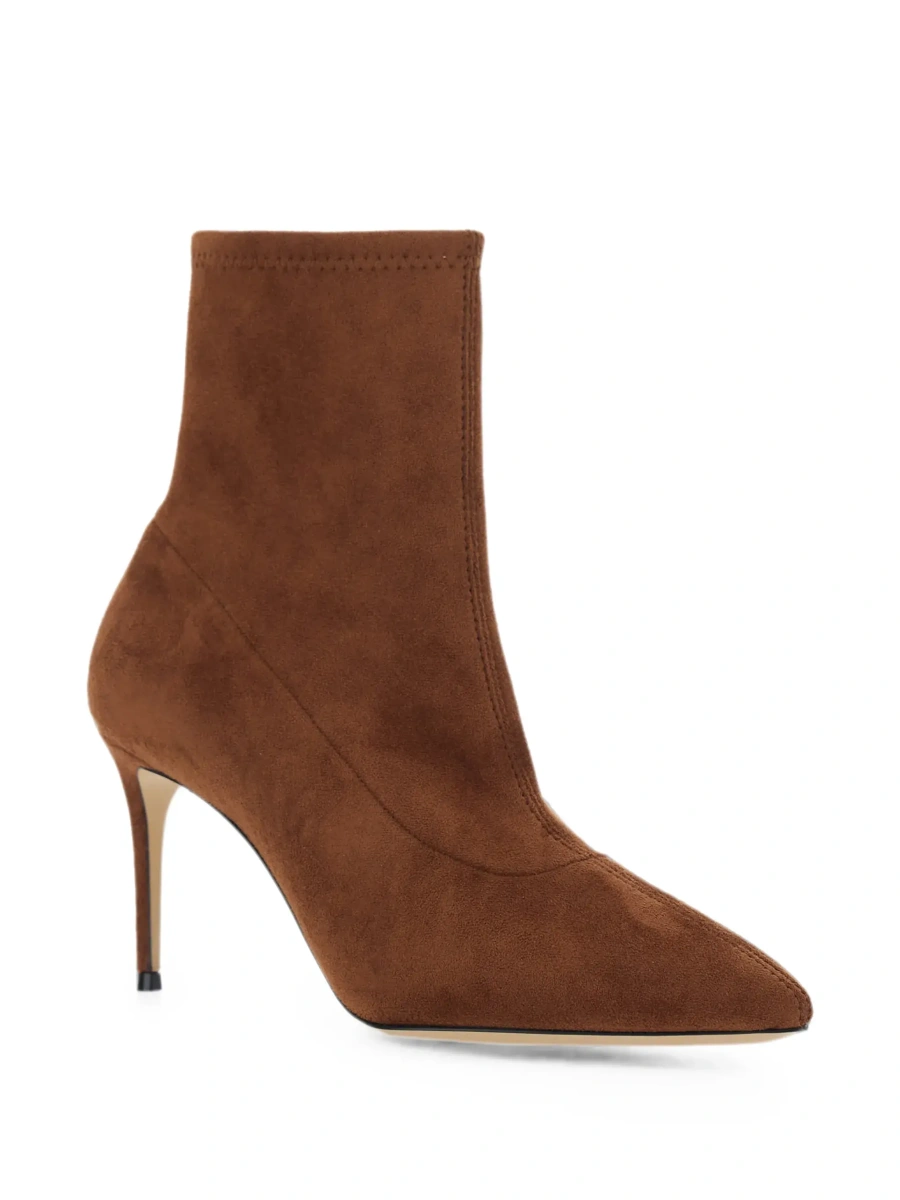 Botine 'JULIA' brown Boots with pointed design in eco-suede for women - Img 7