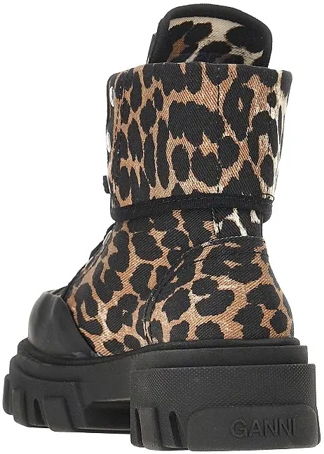 Botine Leopard-printed denim boots - Img 3
