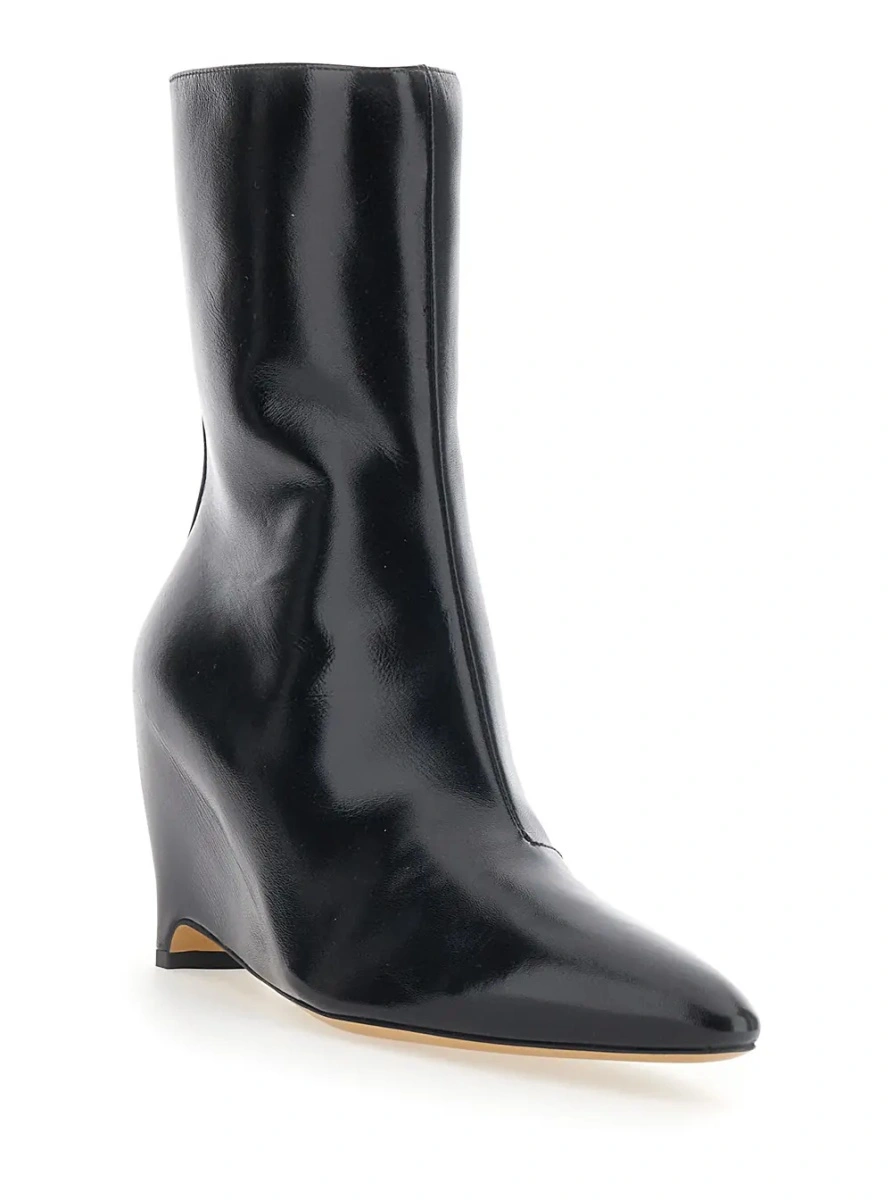 Botine Maison Margiela negre din piele - Img 2
