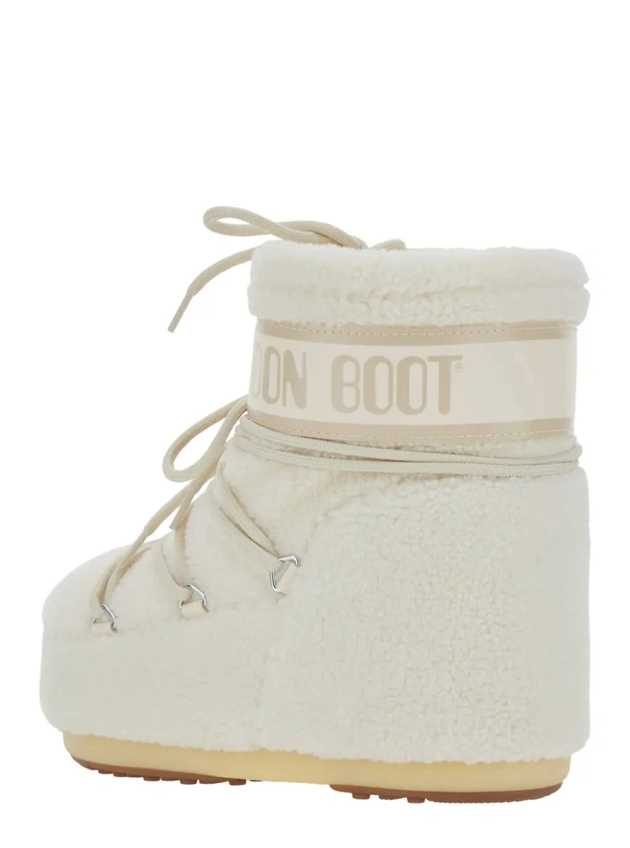 Botine Moon Boot albe din fleece - Img 3
