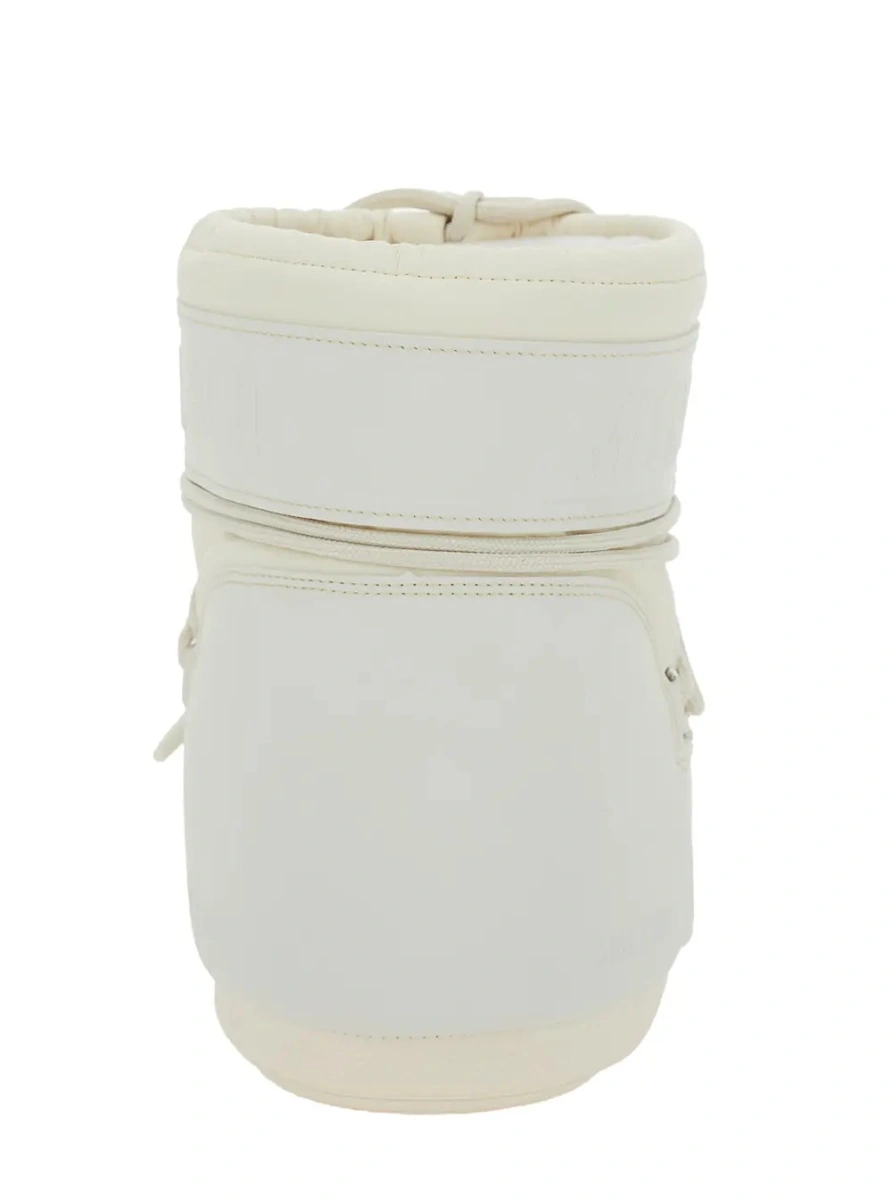 Botine Moon Boot albe din material textil - Img 4