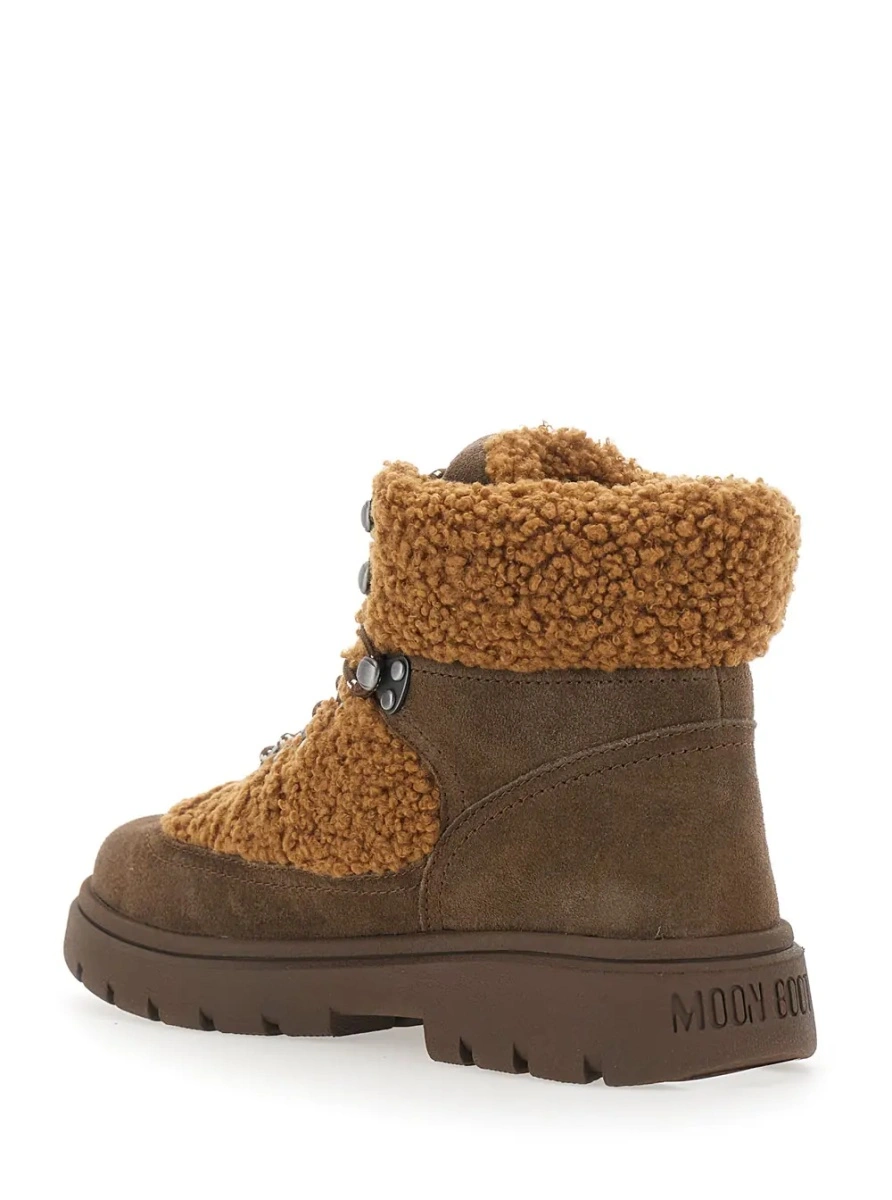 Botine Moon Boot maro din piele intoarsa - Img 3