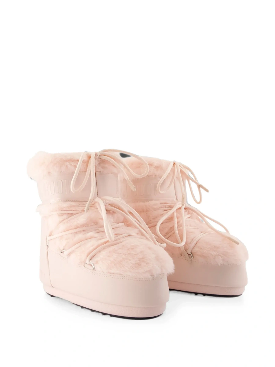 Botine Moon Boot roz din material tehnic si blana ecologica - Img 5
