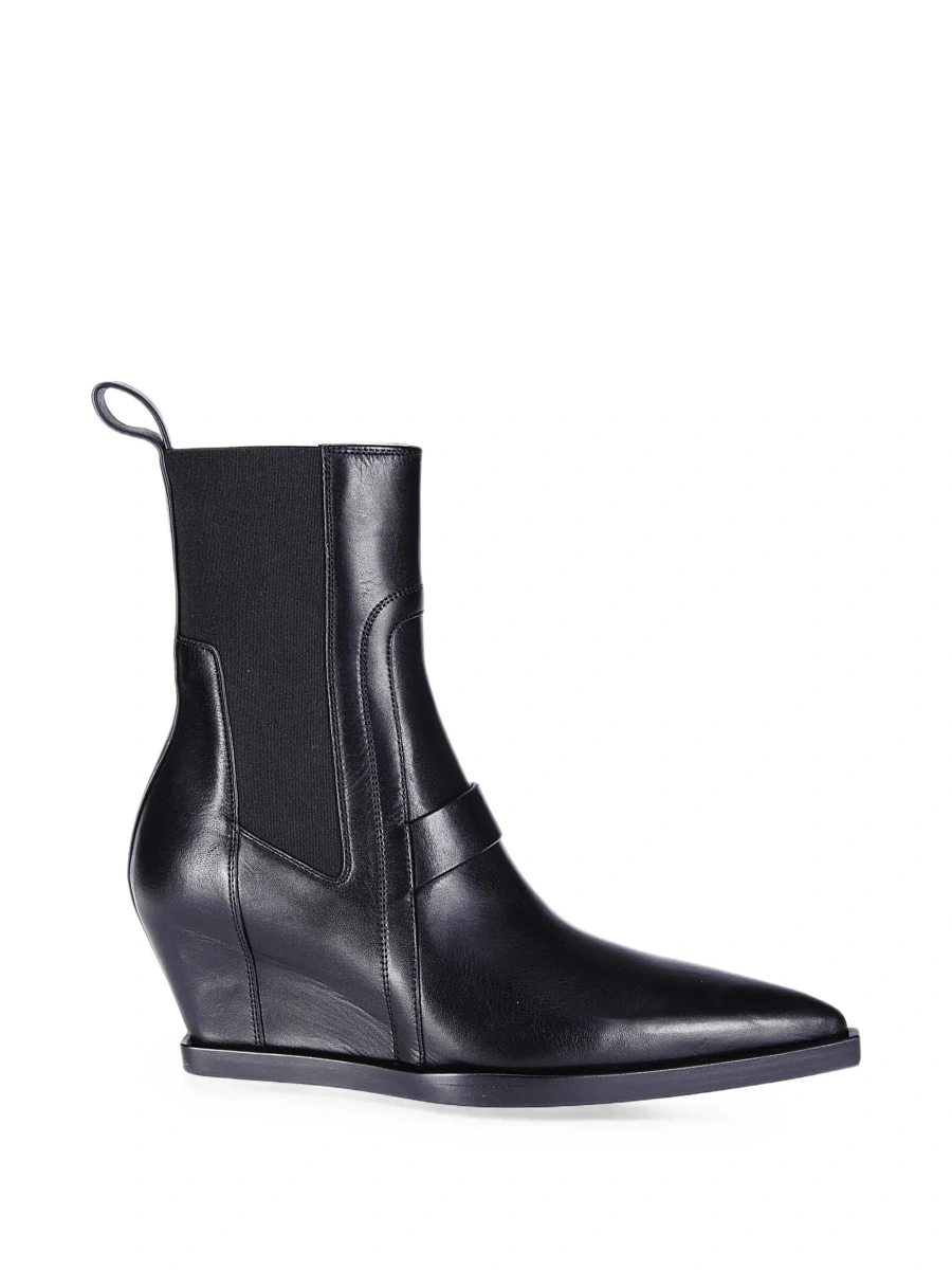 Botine Rick Owens negre din piele - Img 7
