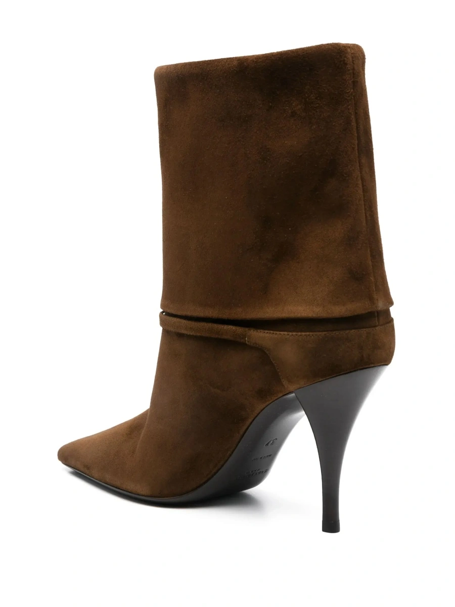 Botine Saint Laurent 'Niki' maro din piele intoarsa - Img 6