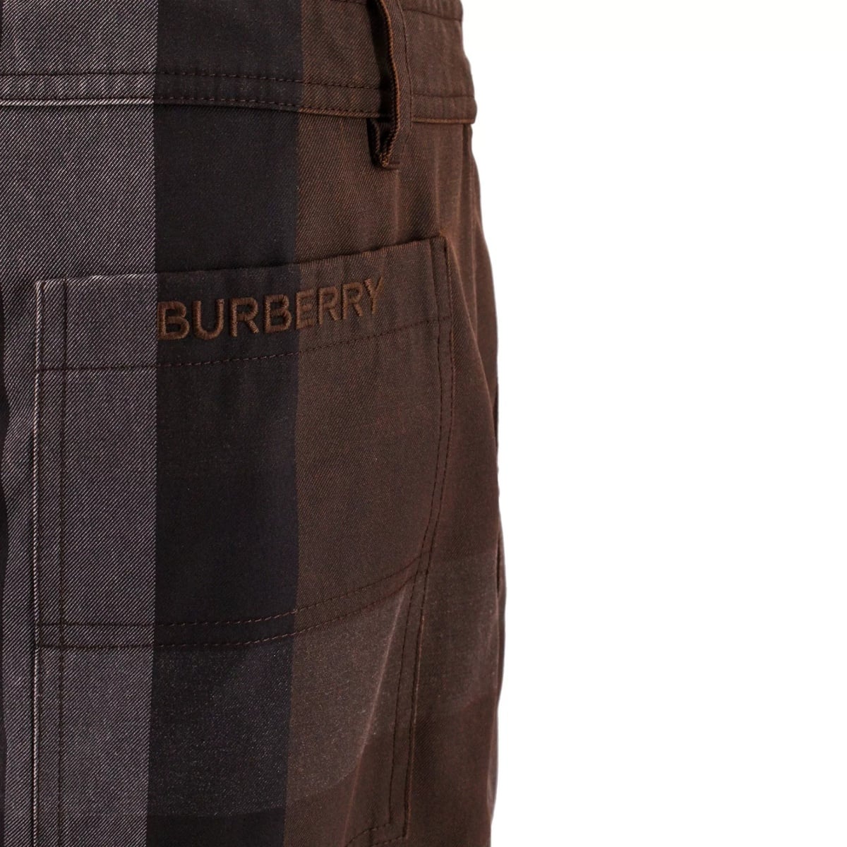 Burberry Checked Wide Leg Canvas Pants - Img 3