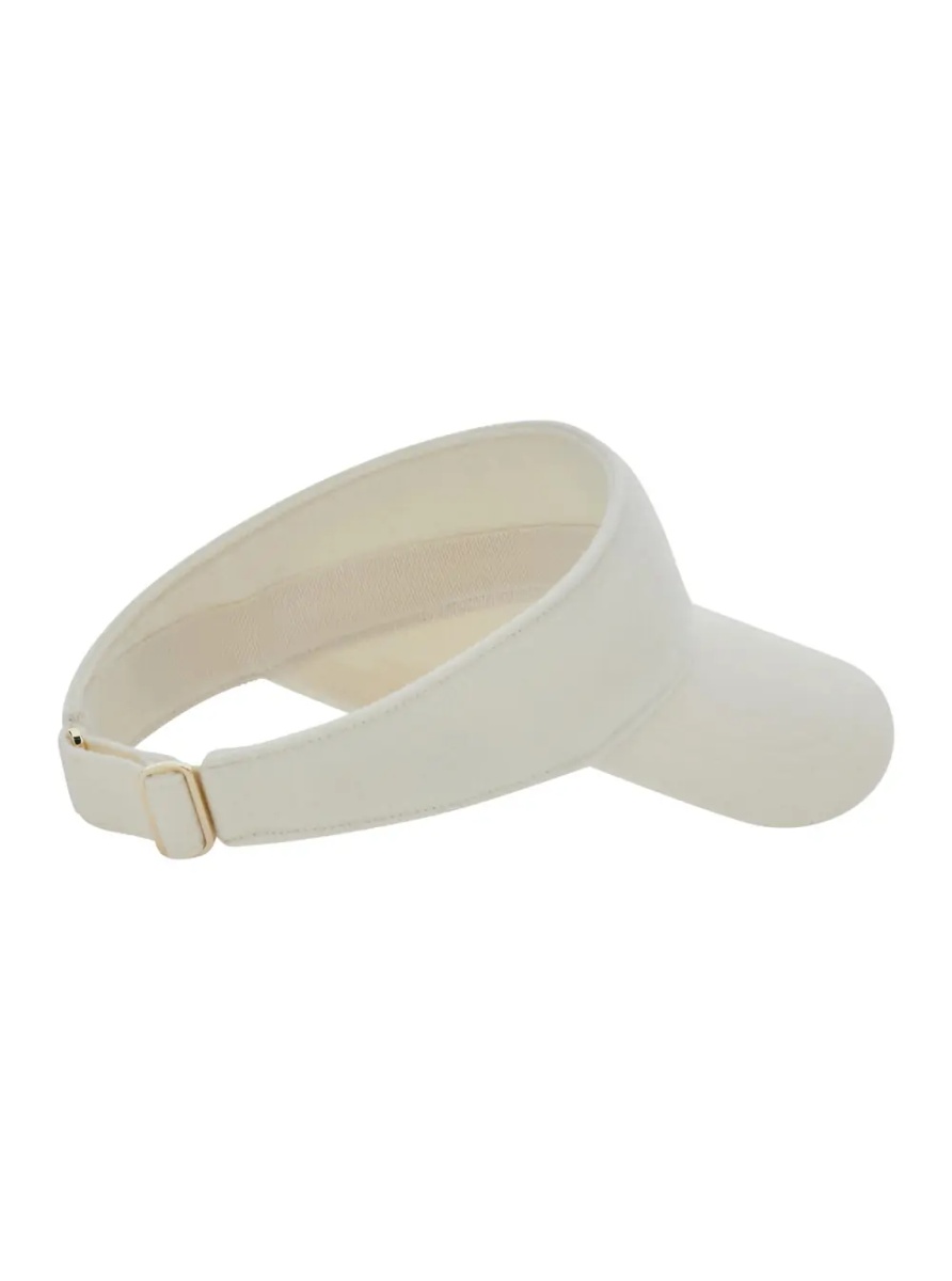 Caciula Berkley White Visor with Curved Brim and Logo Plate on the Side in Wool for Women - Img 2