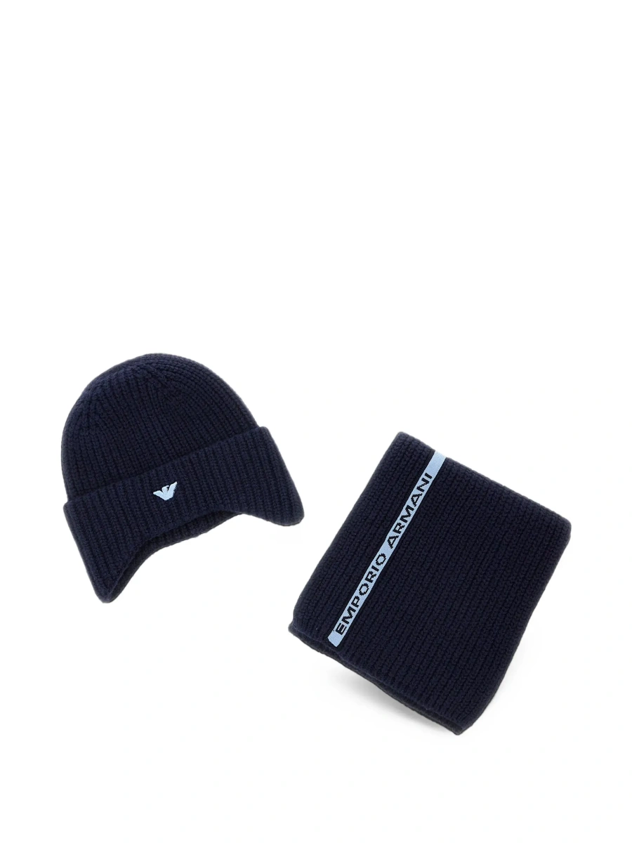 Caciula EMPORIO ARMANI KIDS albastra din lana - Img 3