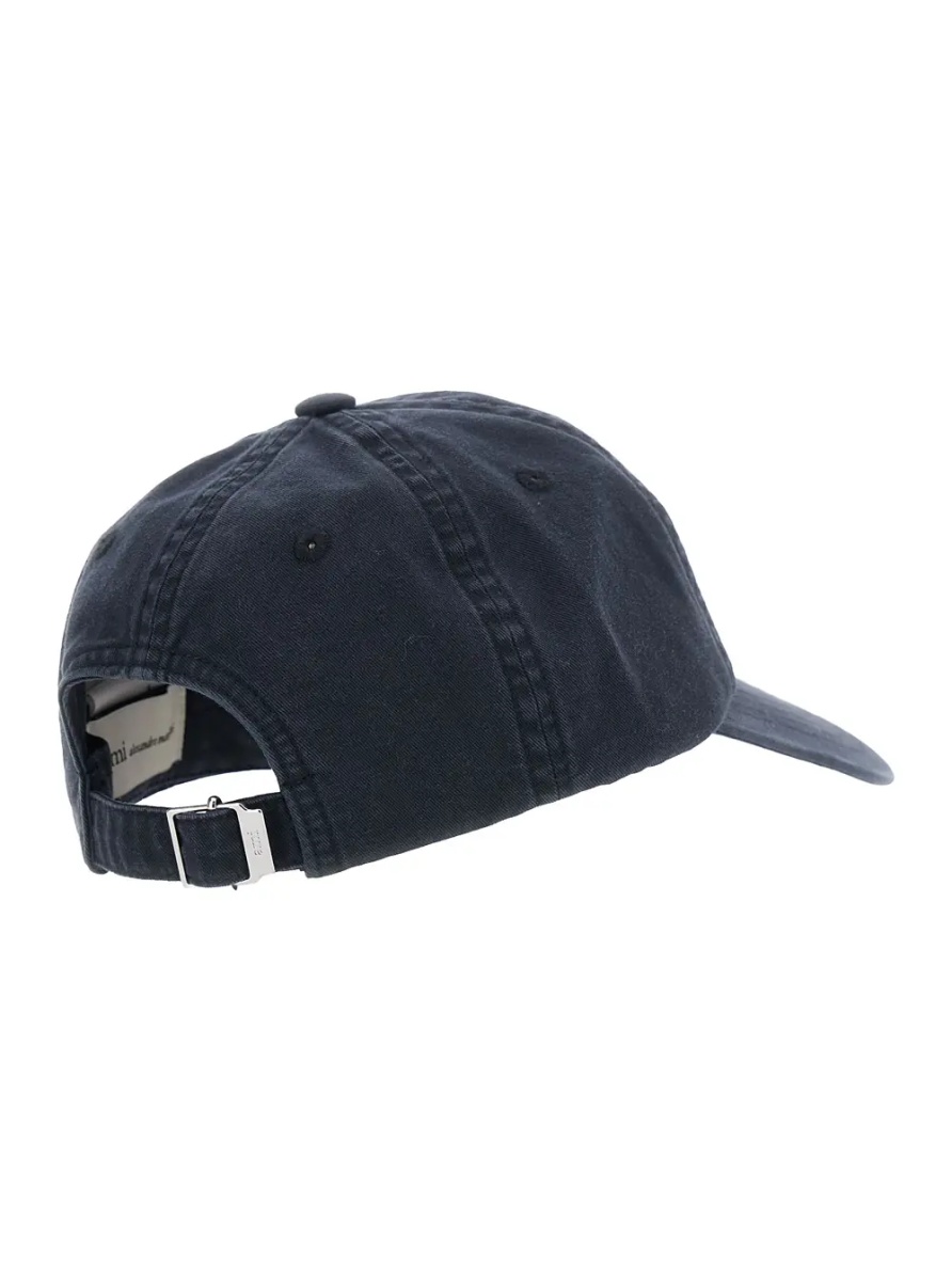 Caciula Hat with embroidered patch and AMI logo, Tech Fabric, black, unisex - Img 2
