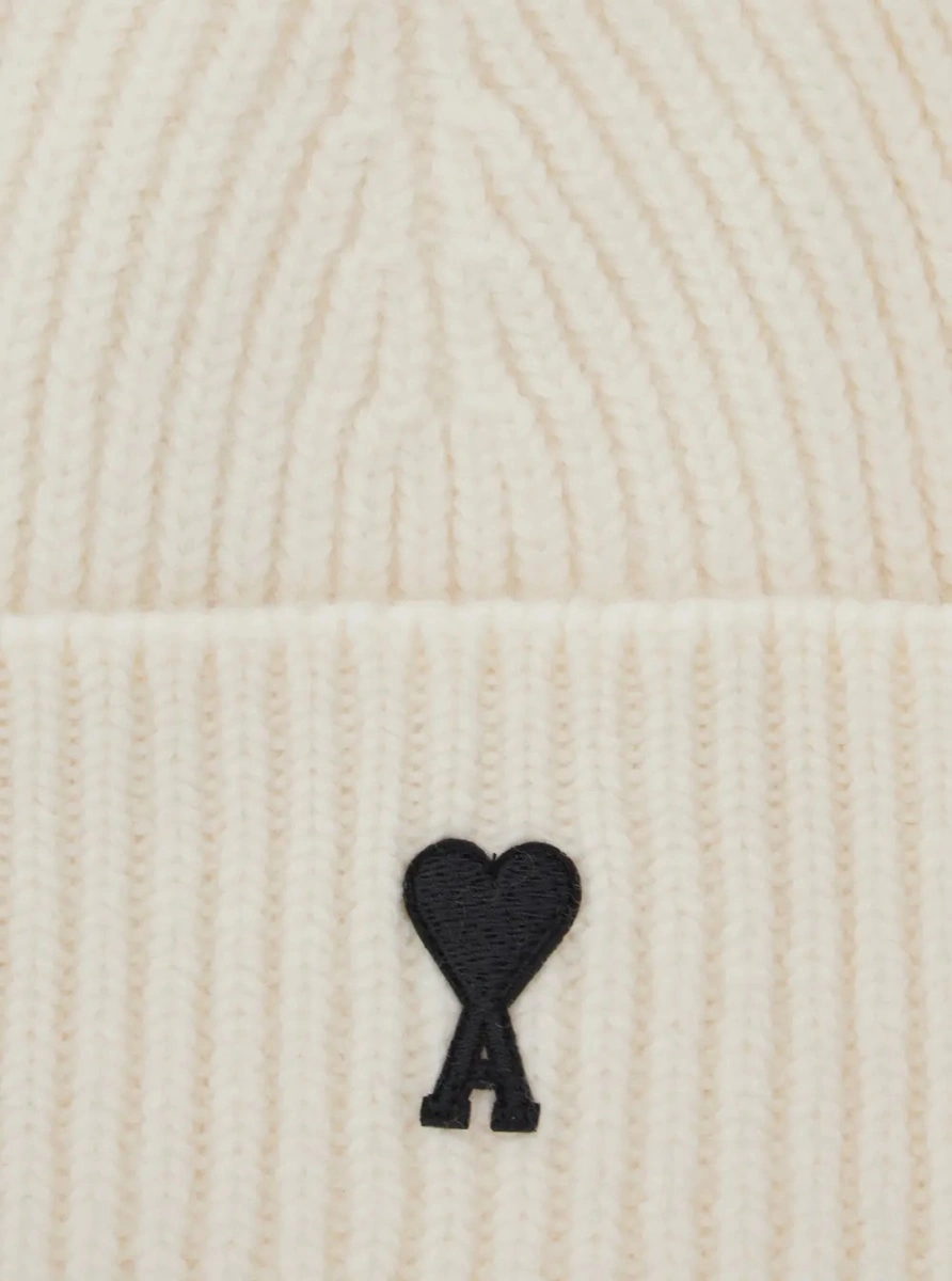 Caciula White beanie with ADC embroidery on the front in wool for men - Img 3