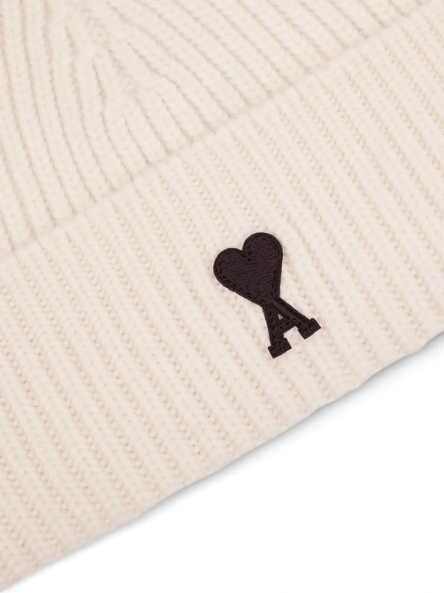 Caciula White beanie with ADC embroidery on the front in wool for men - Img 5