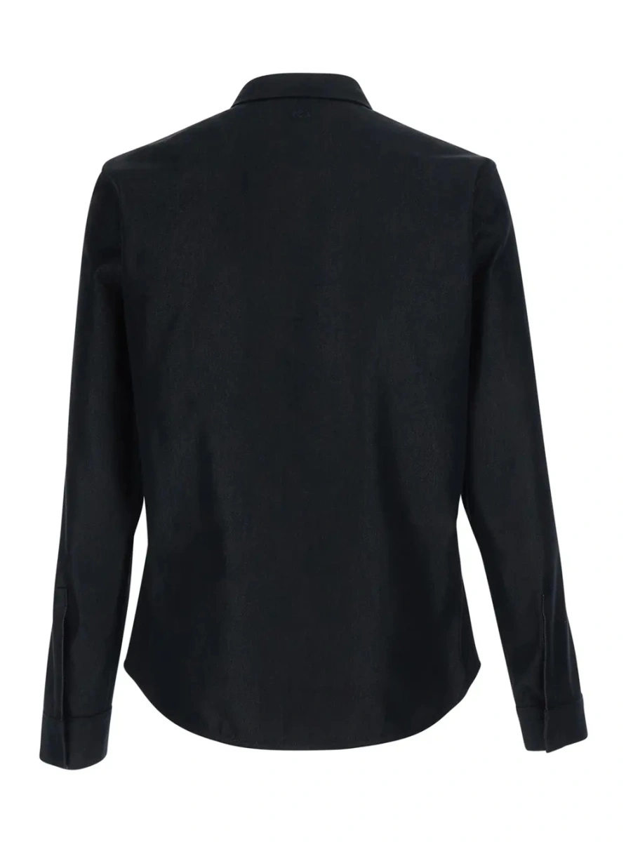 Camasa Black Shirt with pointed collar and tone-on-tone GG logo on the back in Denim for Men - Img 2