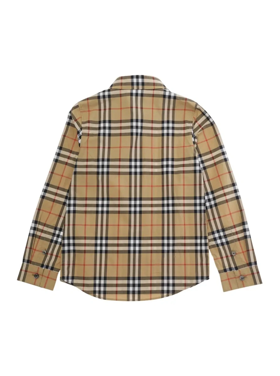 Camasa Burberry Kids bej din bumbac - Img 2