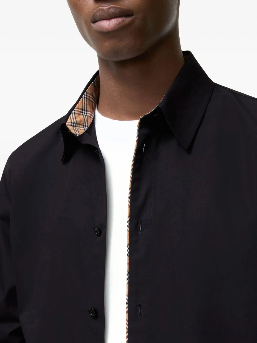 Camasa Burberry neagra din bumbac - Img 3