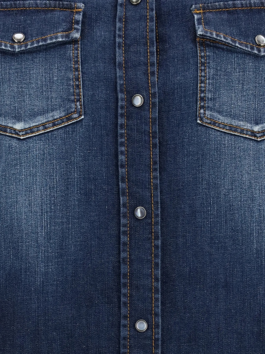 Camasa casual Lightweight denim Western long sleeve Shirt - Img 5