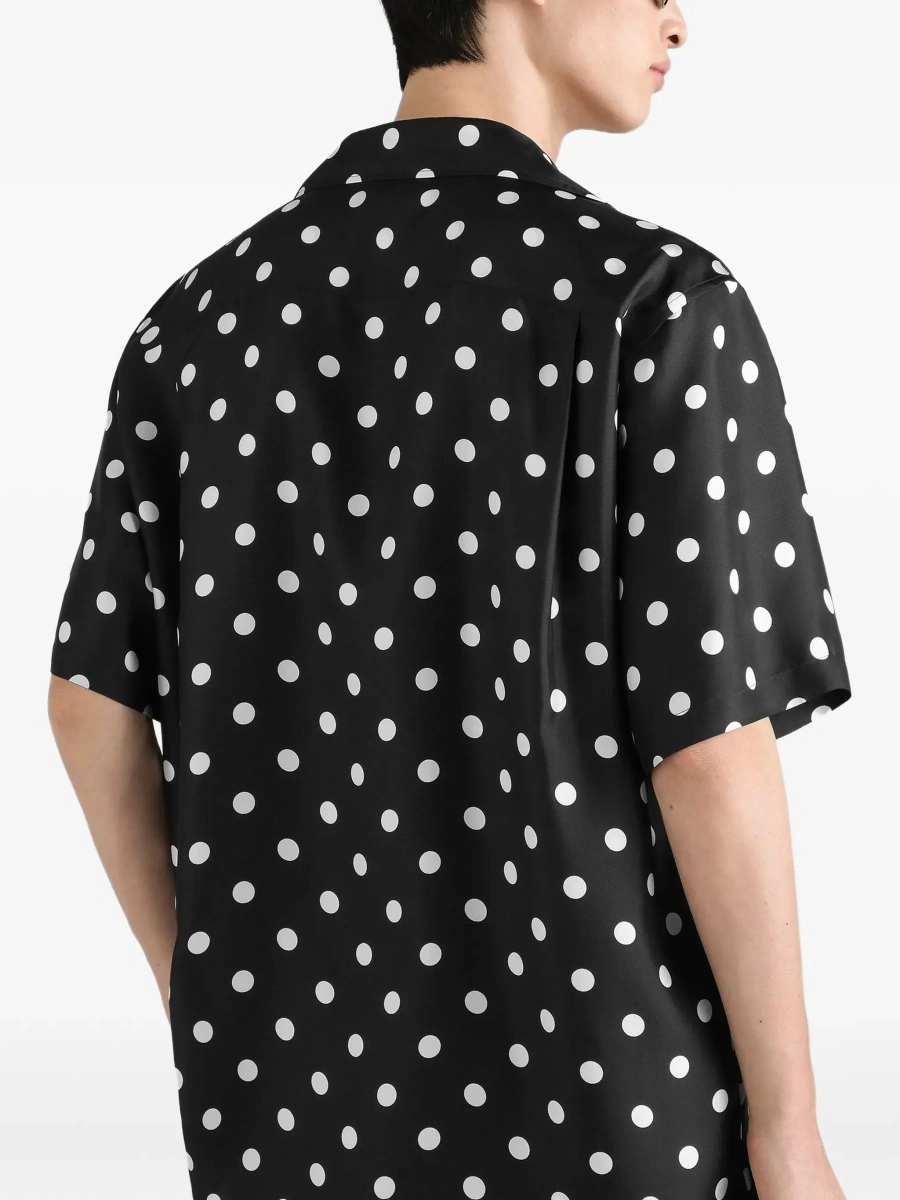 Camasa casual Polka dot silk twill Shirt - Img 5