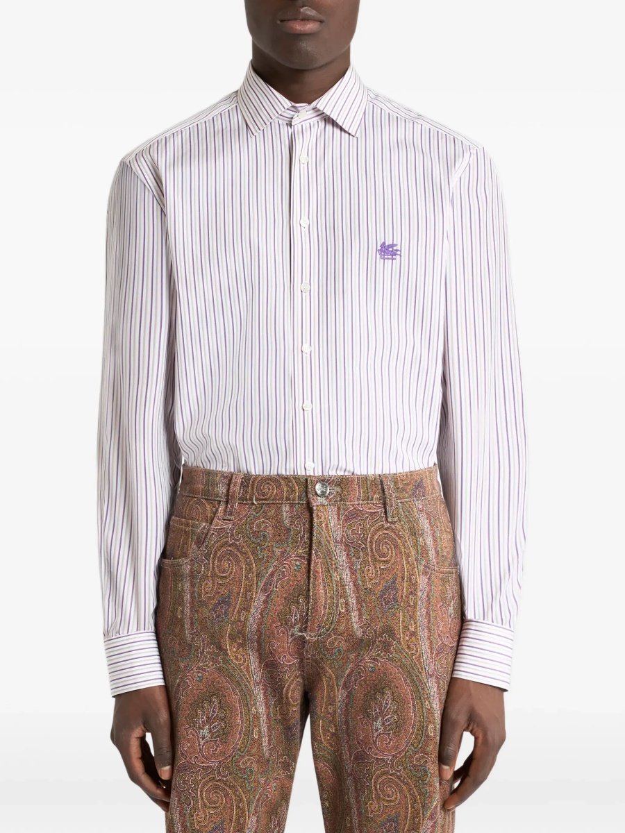 Camasa casual Roma striped cotton Shirt with Pegaso logo - Img 5
