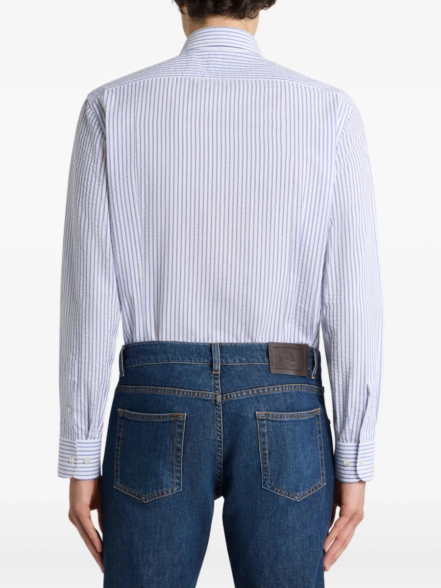 Camasa casual Striped cotton Shirt with an embroidered Pegaso logo on the chest - Img 3