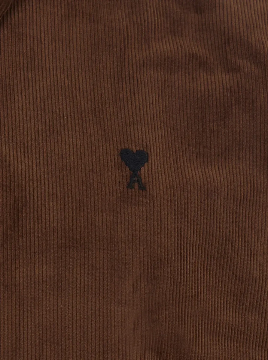 Camasa Classic men's brown shirt with button-down collar and fabric - Img 3