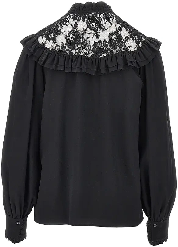 Camasa Crêpe de chine and lace blouse - Img 3