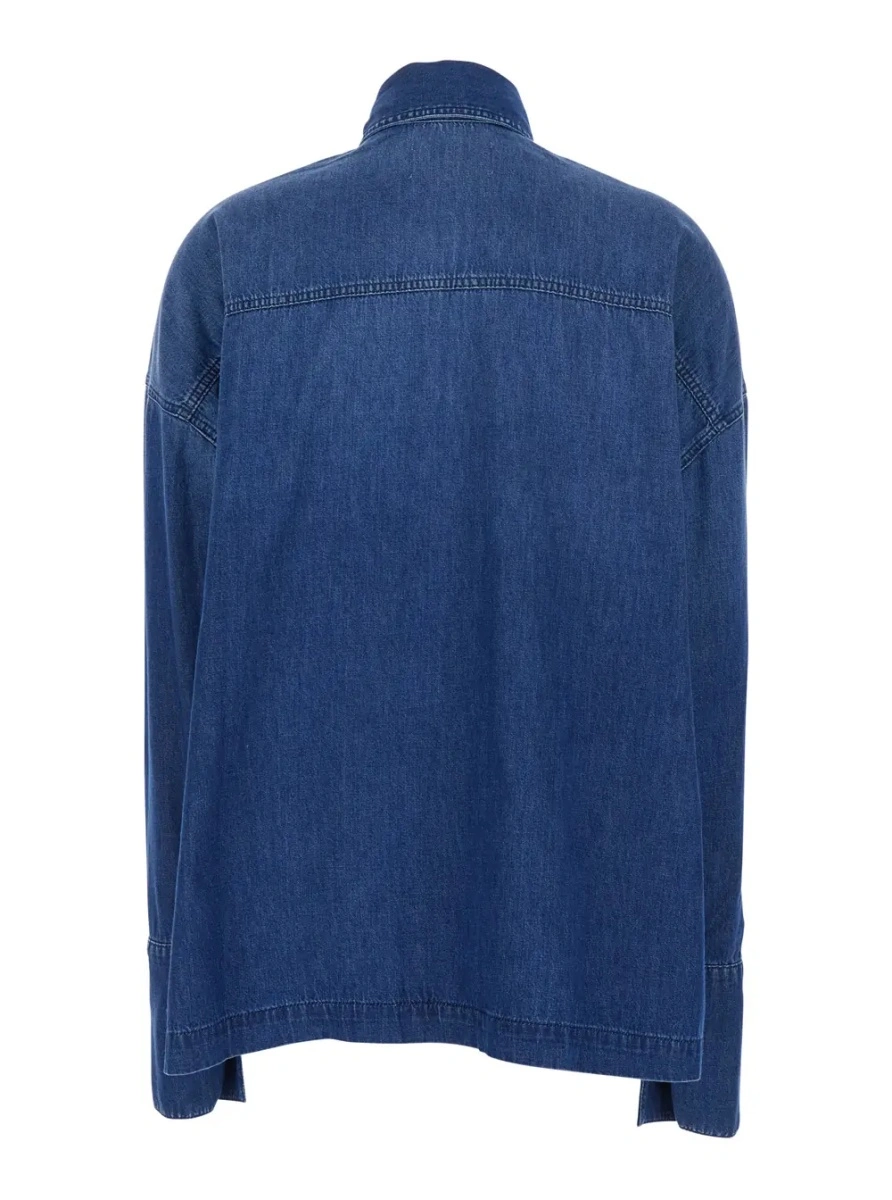 Camasa de blugi Icon Denim albastra din bumbac - Img 2