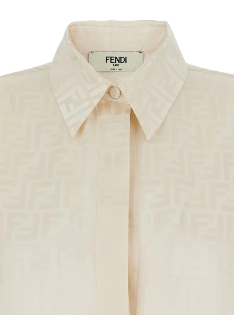 Camasa Fendi alba din matase - Img 3