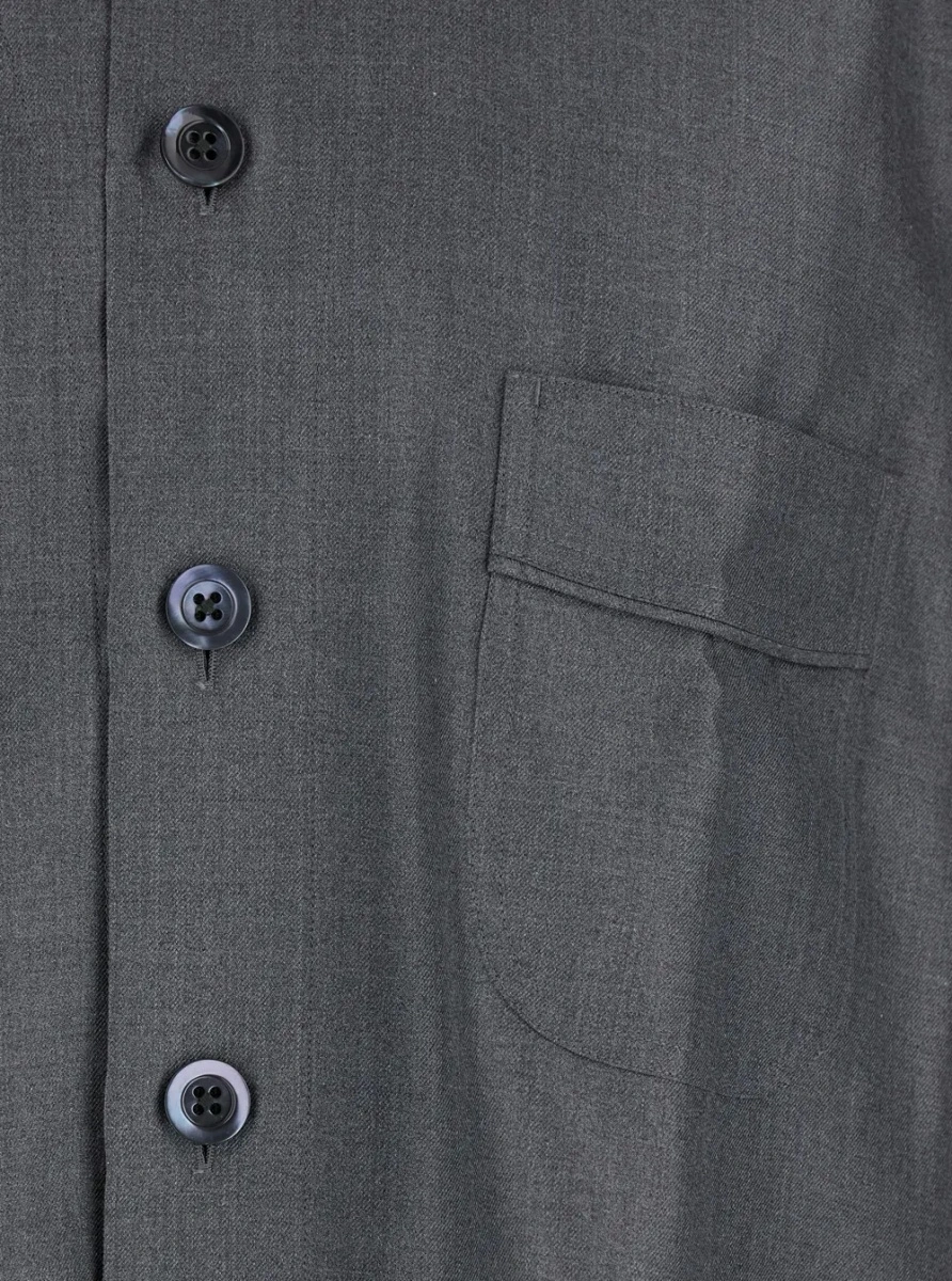 Camasa Grey Shirt with Chest Pocket in Silk Man - Img 3