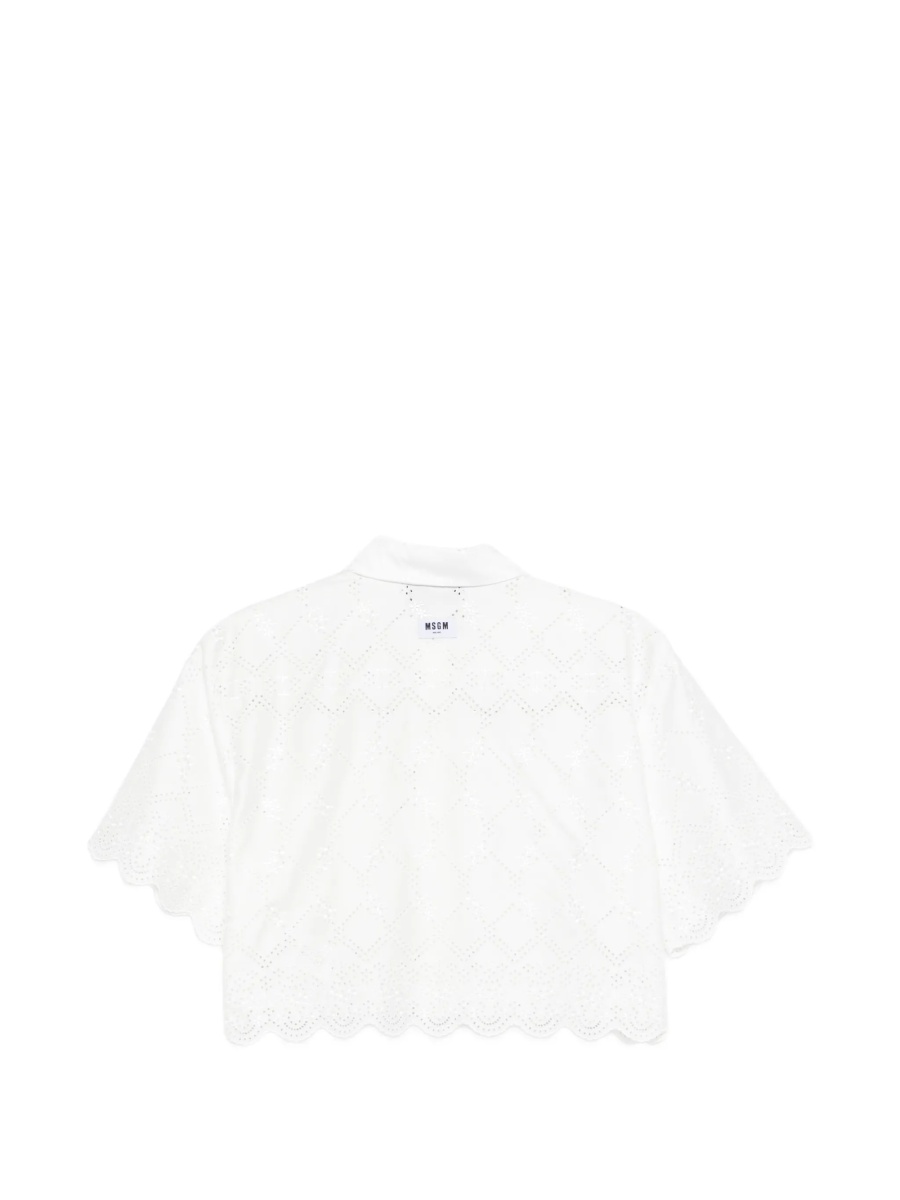 Camasa MSGM alba din bumbac si polyester - Img 2