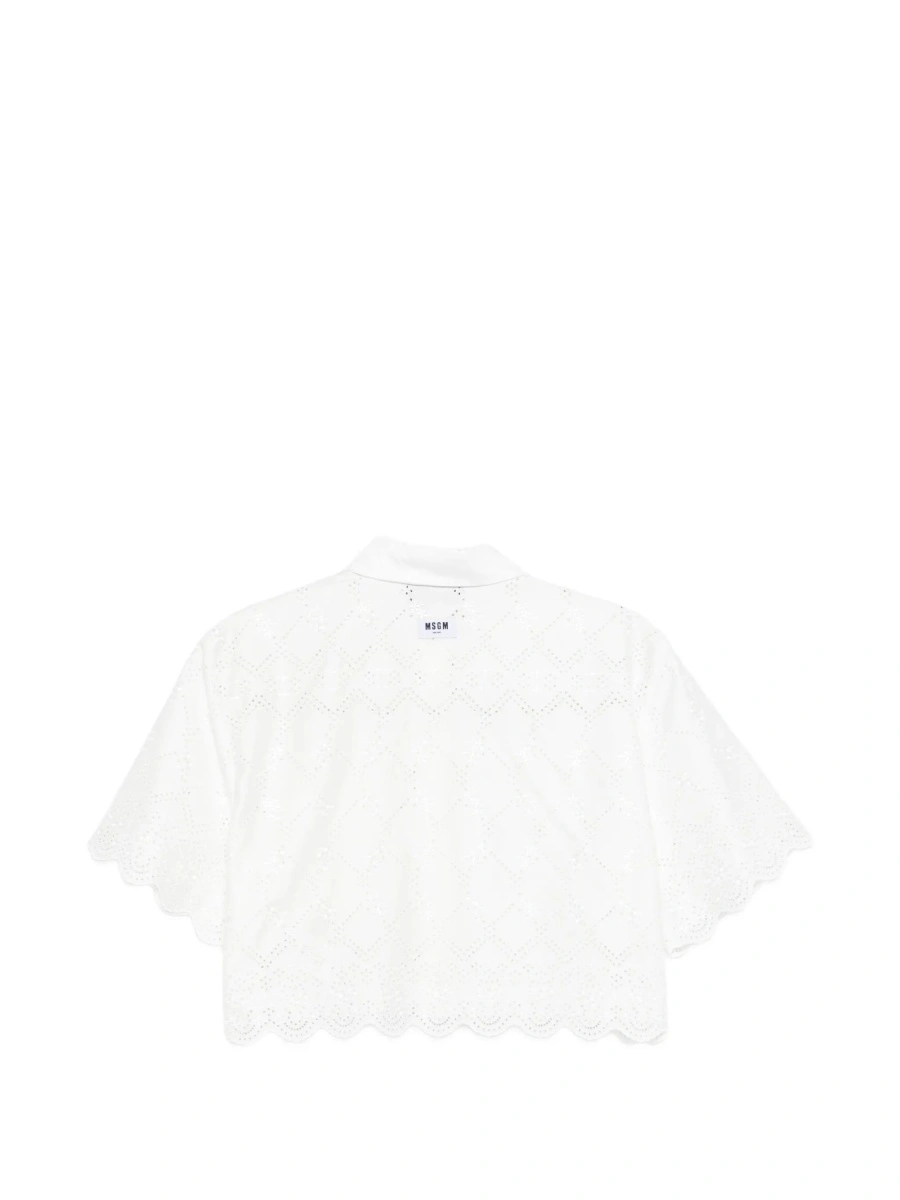 Camasa MSGM alba din bumbac si polyester - Img 2