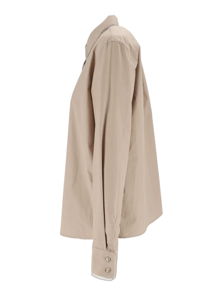 Camasa POPLIN BASIC SHIRT WITH FILO DIAMANTE AND TULLE TRIM - Img 2