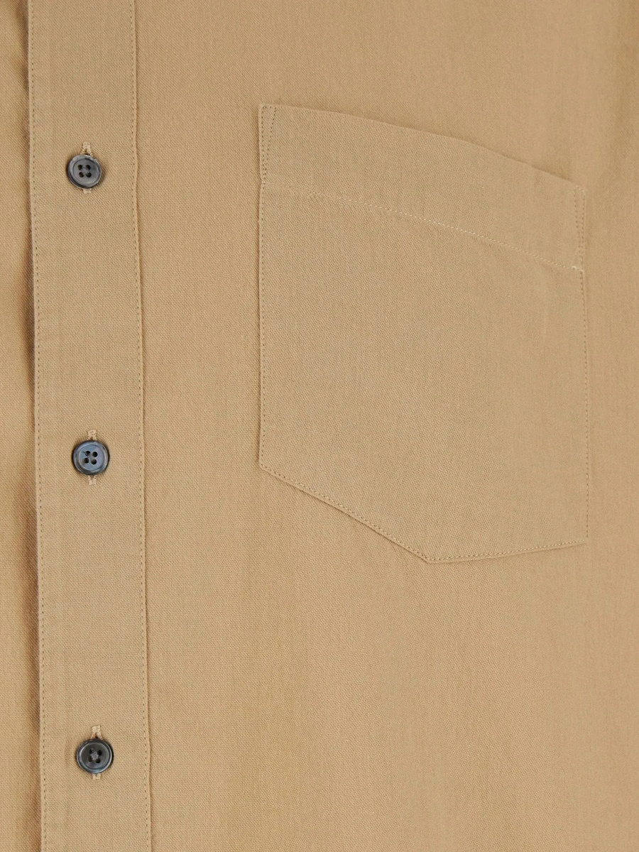 Camasa 'Stable' Beige Shirt with Classic Collar and Dropped Shoulders in Linen Blend Man - Img 5
