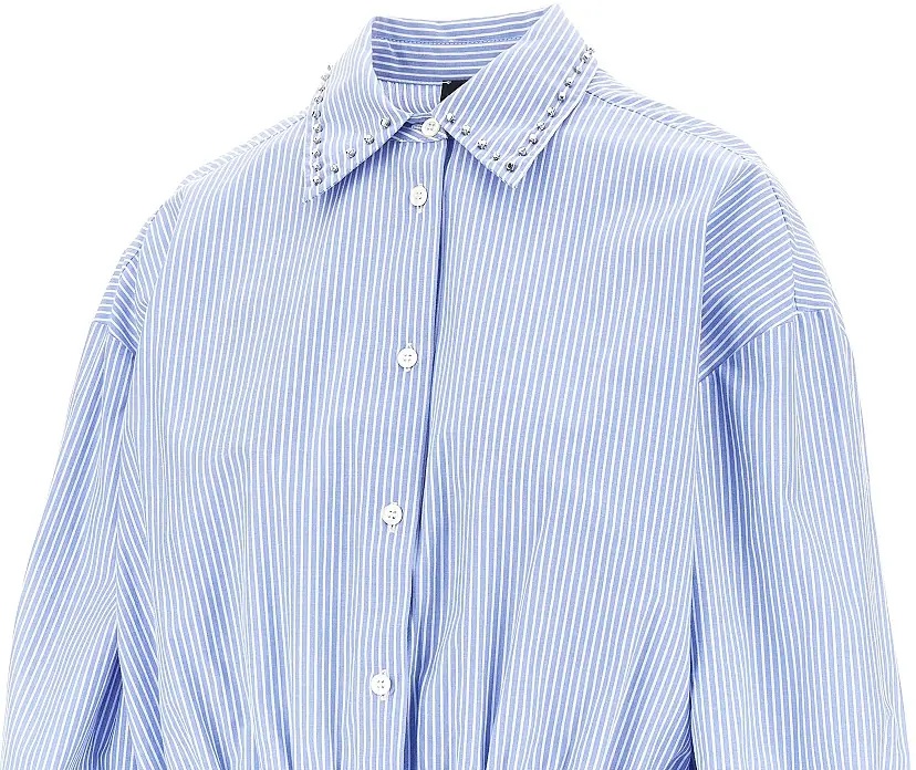 Camasa Striped cropped shirt with studded collar - Img 2
