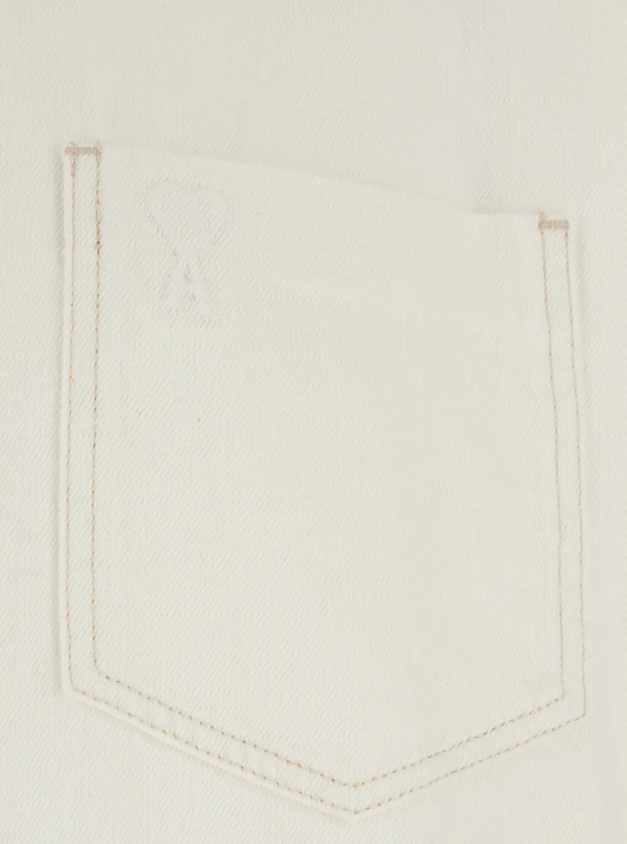 Camasa White Shirt with classic collar and tone-on-tone ADC embroidery on the front in cotton for men - Img 3