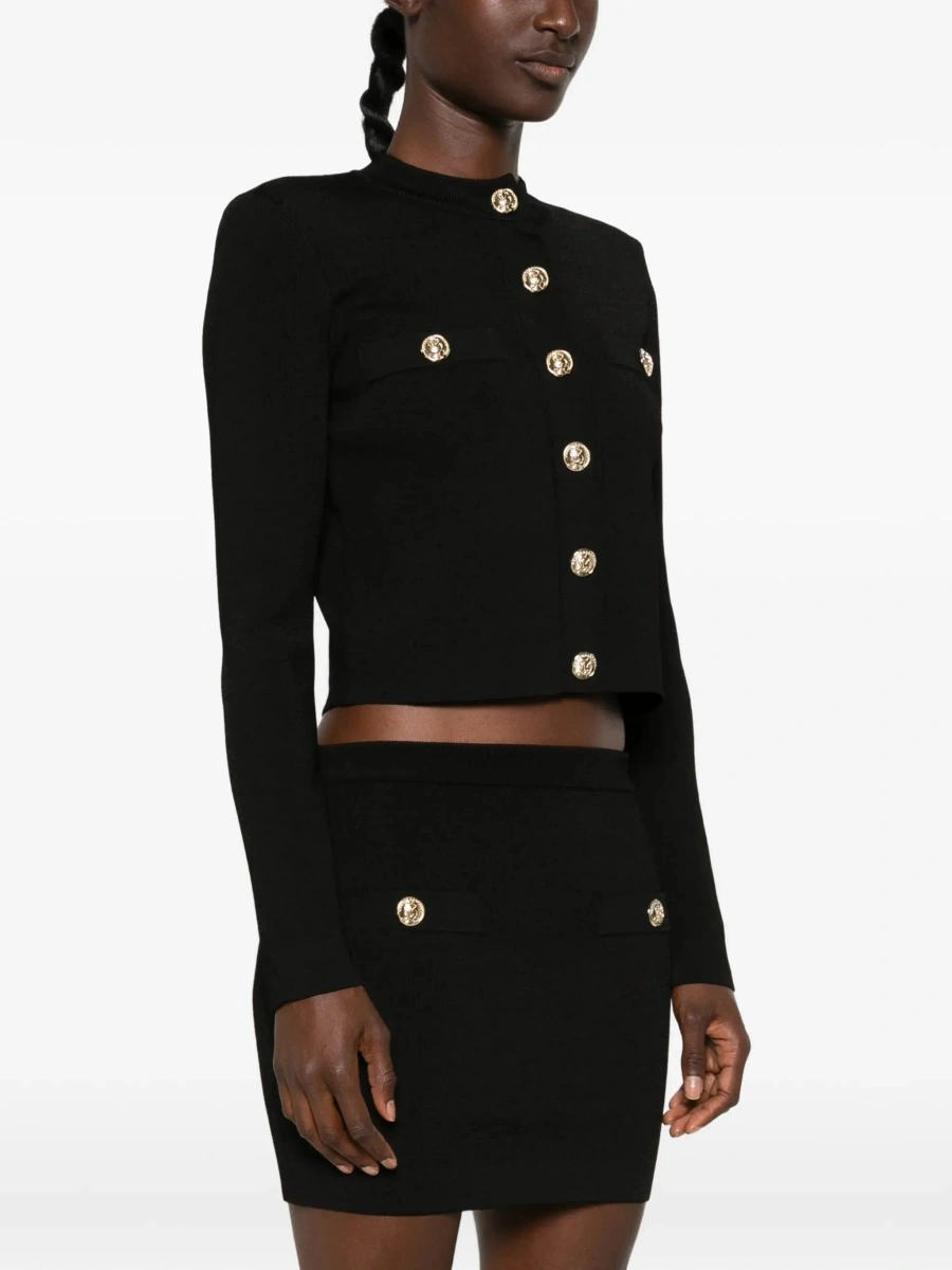 Cardigan Balmain negru din vascoza - Img 5
